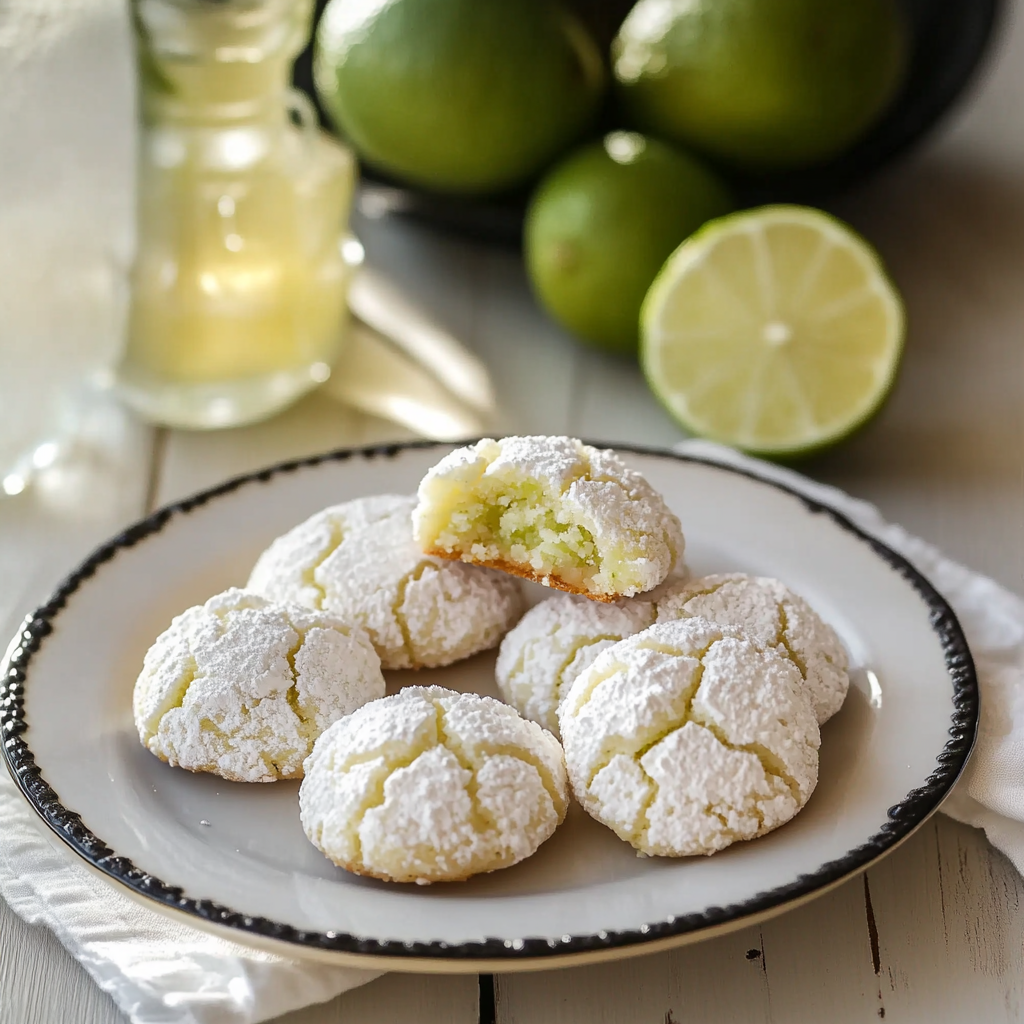 Coconut Key Lime Crinkle Cookies